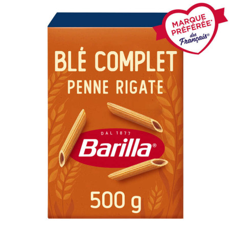 Barilla Pâtes penne rigate au blé complet intégrale 500g