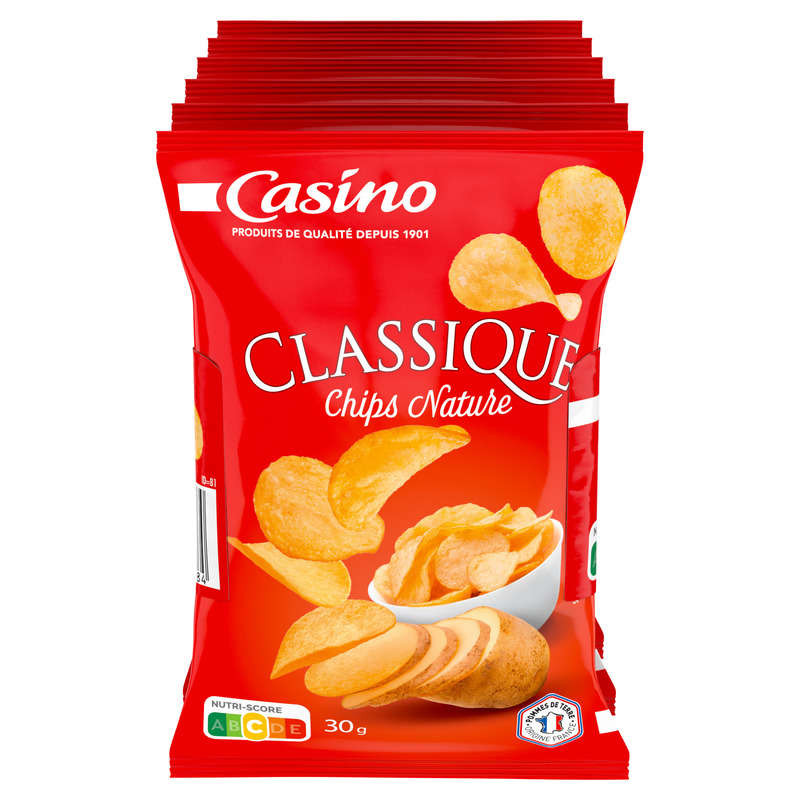 Casino Chips - Nature - Sans huile de palme - 6x30g