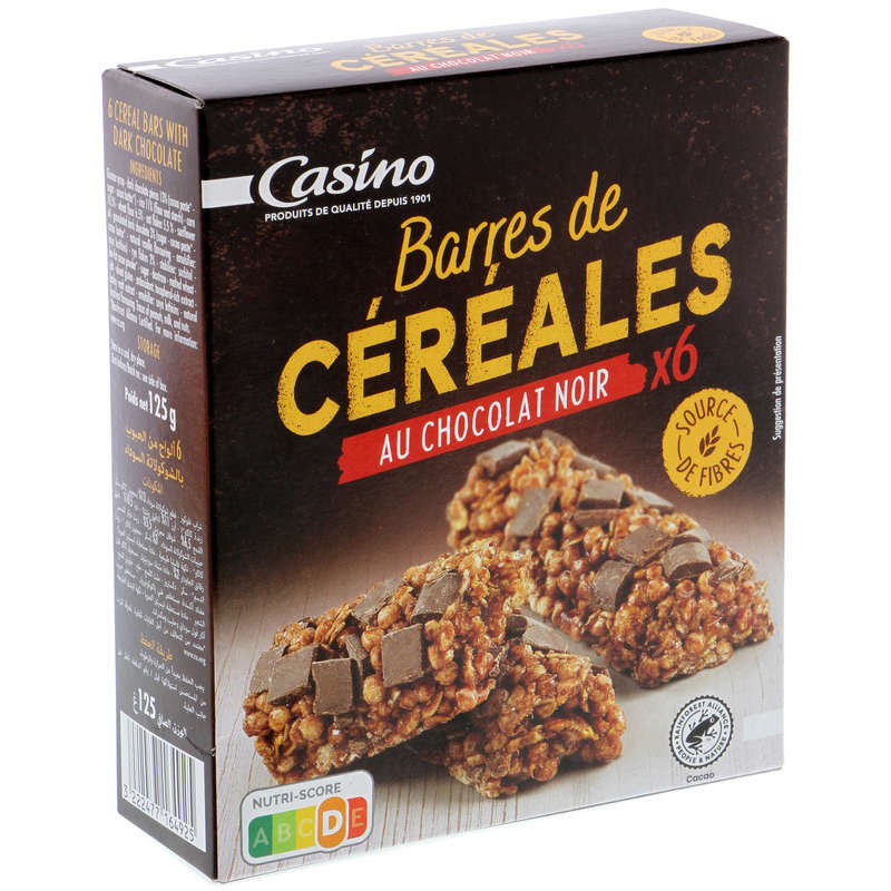 Casino Barres de céréales - Chocolat noir - 125g