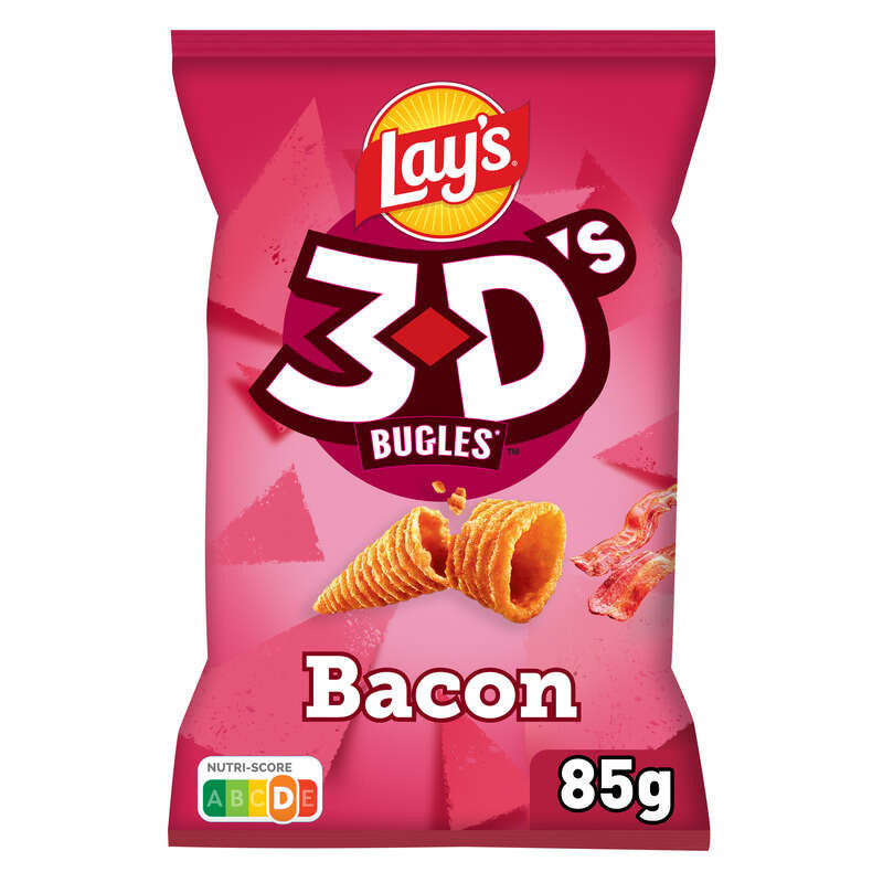 Lay's 3D's Bugles Biscuits Apéritif Goût Bacon 85g