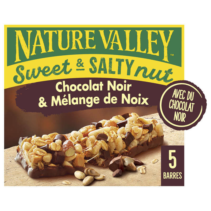 Nature Valley Barres De Céréales Sweet & Salty Chocolat Noir 5x30g