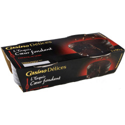 CASINO DÉLICES Coeur fondant Au chocolat noir - 2x90g