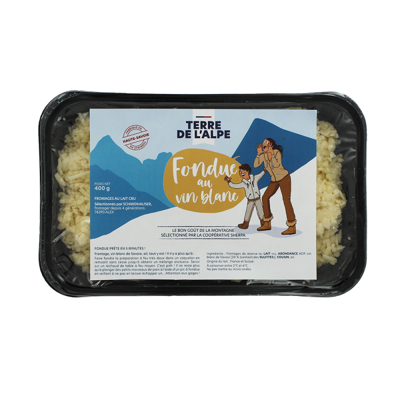 TERRE DE L'ALPE Fondue au Vin Blanc toute prête - 400g