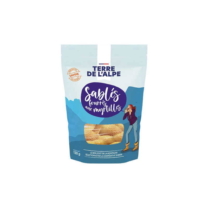 TERRE DE L'ALPE Sablés Myrtille Le paquet de 130g