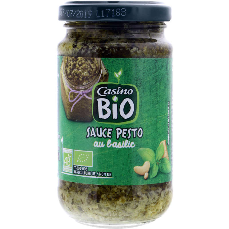 CASINO Sauce pesto au basilic Bio - 190g