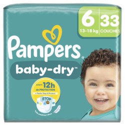 PAMPERS Couches Baby-Dry Taille 6 - x33