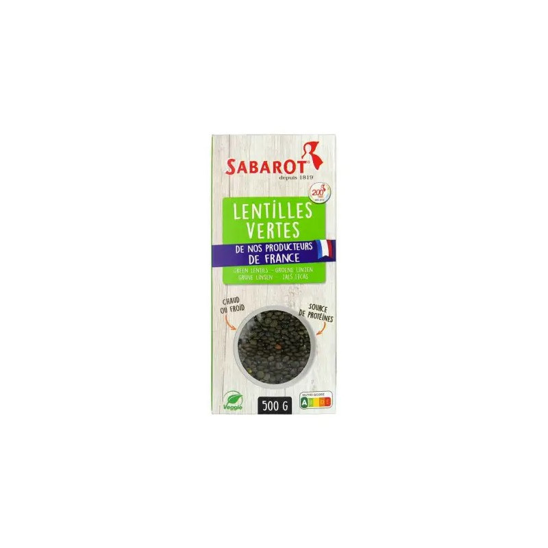 SABAROT Lentilles Vertes de France Veggie - 500g
