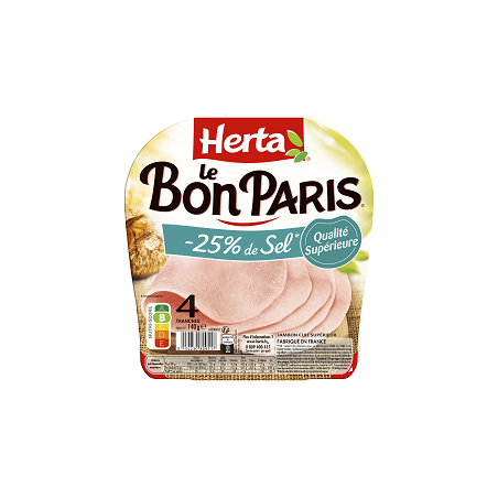 Jambon Le Bon Paris -25% de sel - 4 tranches - 140g