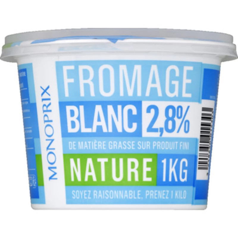 MONOPRIX Fromage blanc 2.8%MG - 1Kg