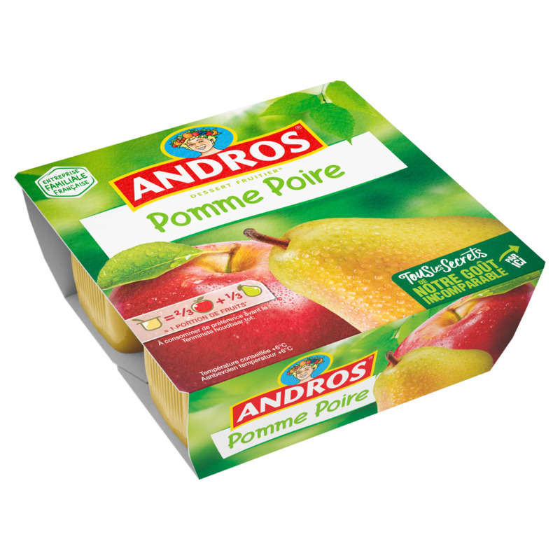 ANDROS Compote Pomme Poire - 4x100g