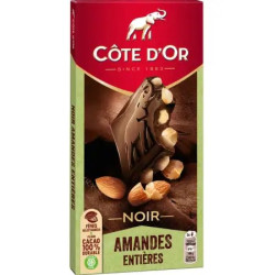 COTE D'OR Tablette Chocolat Noir aux Amandes Entières - 180g