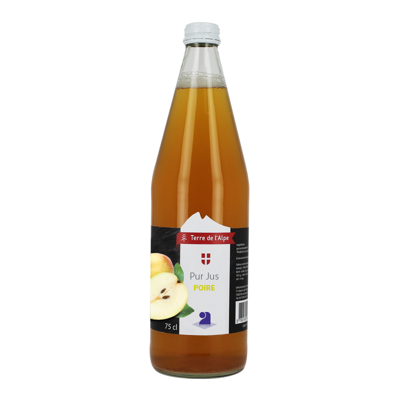 TERRE DE L'ALPE Pur Jus de Poire de Savoie La bouteille de 75cl