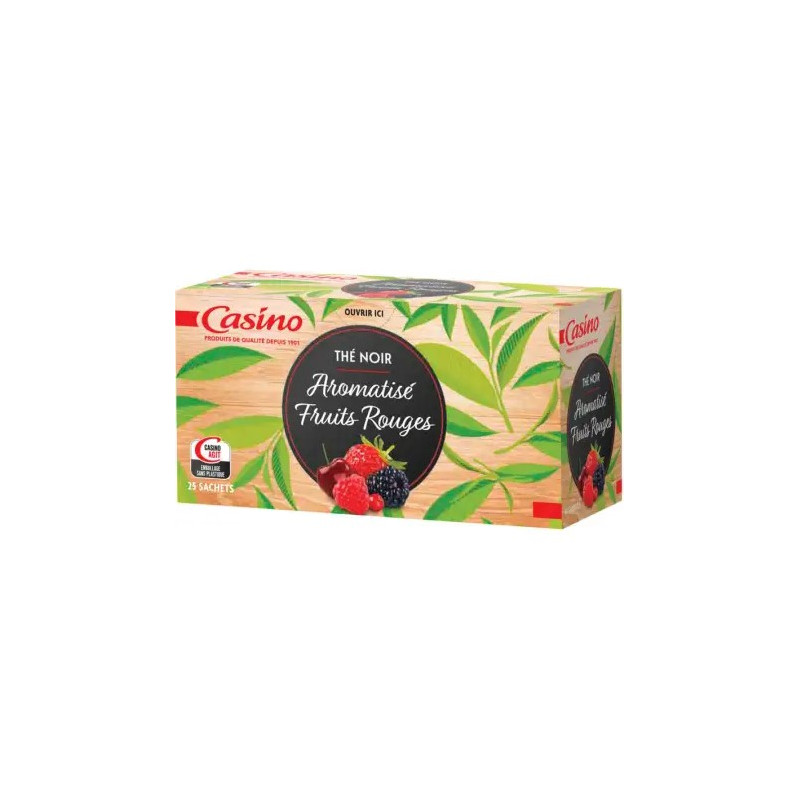 CASINO Thé noir Aromatisé fruits rouges - 25 sachets - 40g