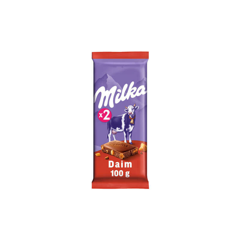 Milka Tablette Chocolat Au Lait Et Éclats De Daim 2x100g