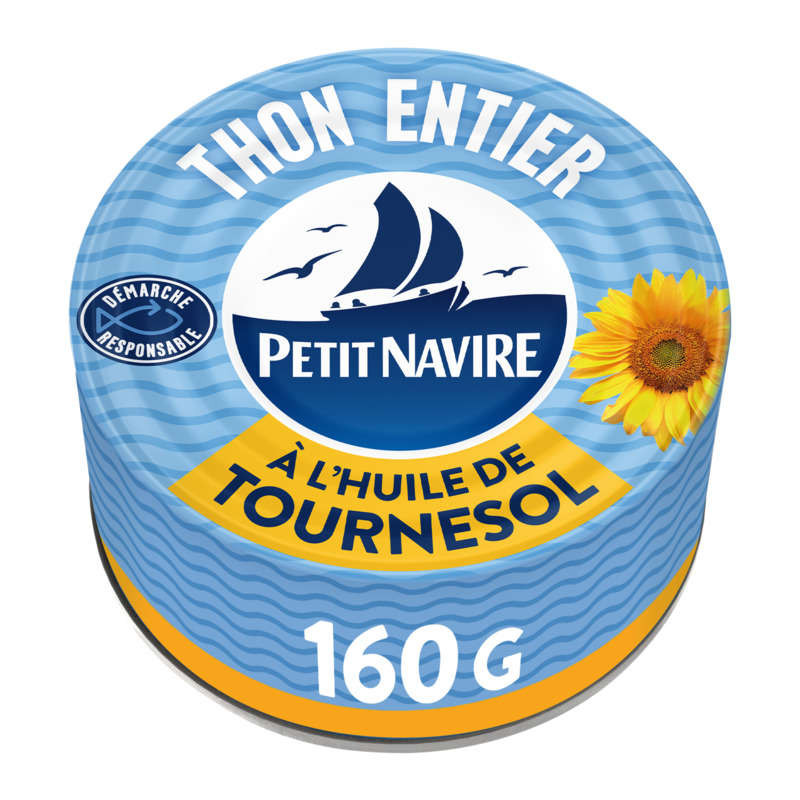 Petit Navire Thon Entier Huile De Tournesol 160g