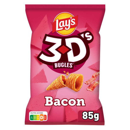 Lay's 3D's Bugles Biscuits Apéritif Goût Bacon 85g