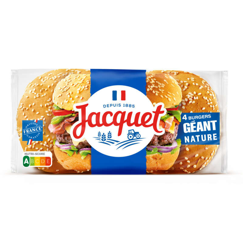 Jacquet Burger Géant Nature x4 330g