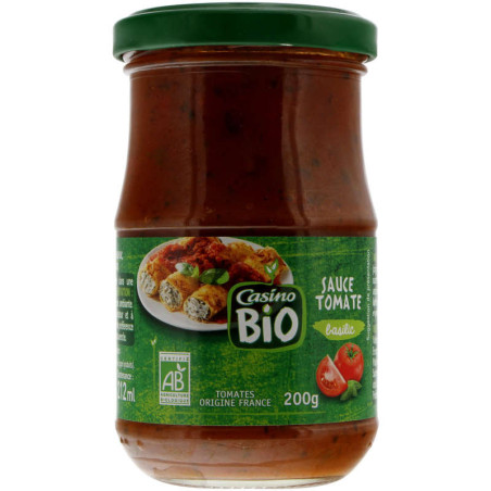 Casino Bio Sauce tomates - Basilic - Biologique - 200g