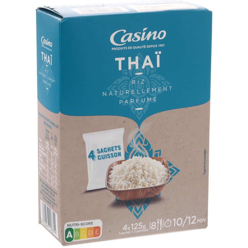 Casino Riz - Thaï - Naturellement parfumé - Sachets cuisson - 4x125g