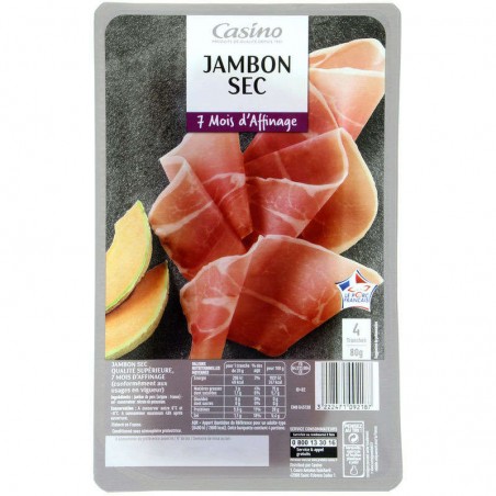 Jambon sec 4 tranches - 80g