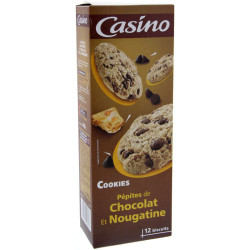 CASINO Cookies pépites de chocolat et nougatine - 200g