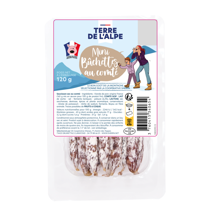 TERRE DE L'ALPE Mini Bûchettes au Comté - 120g