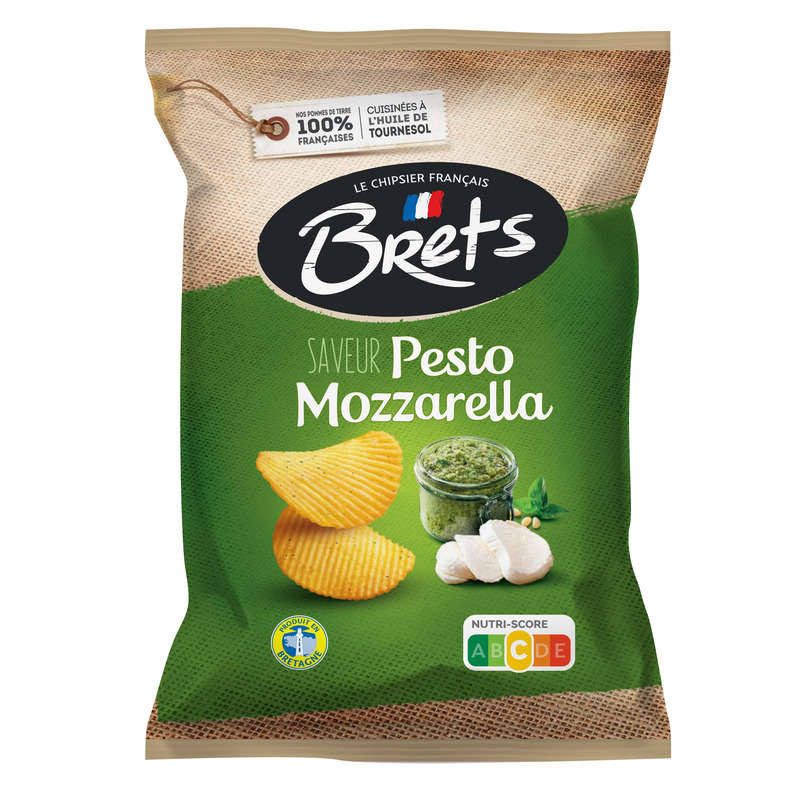 BRETS Chips saveur Pesto Mozarella - 125g