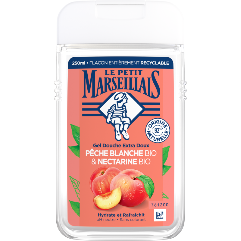 LE PETIT MARSEILLAIS Gel Douche Pêche nectarine Bio - 250ml