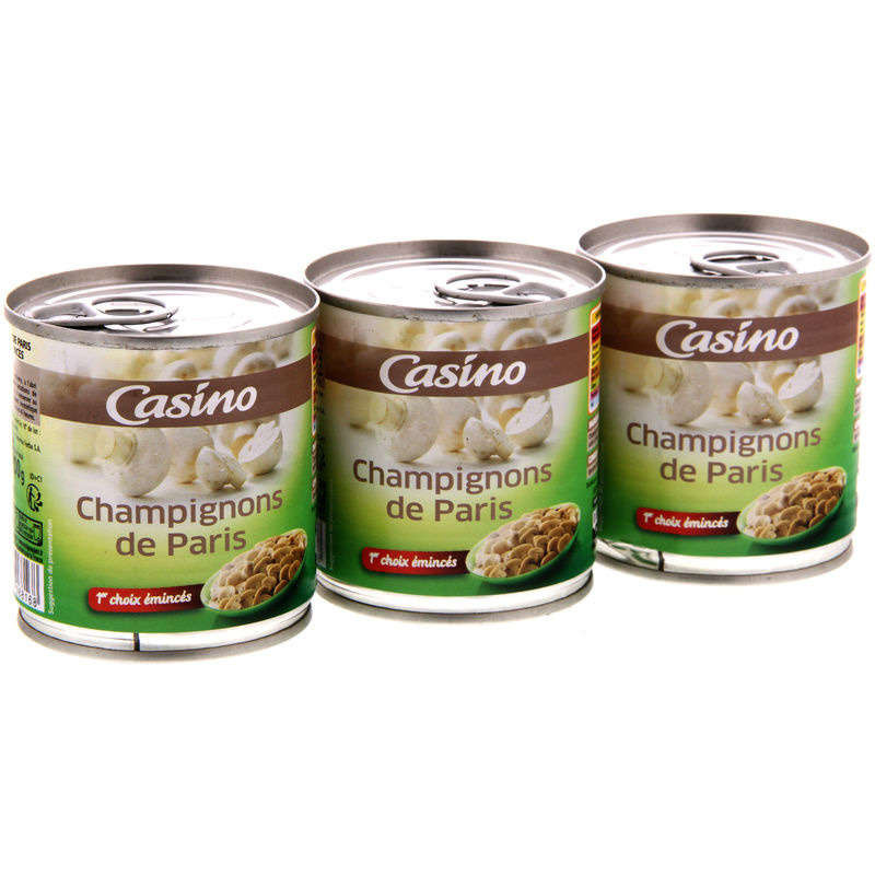CASINO Champignons émincés 1er choix - 3x115g