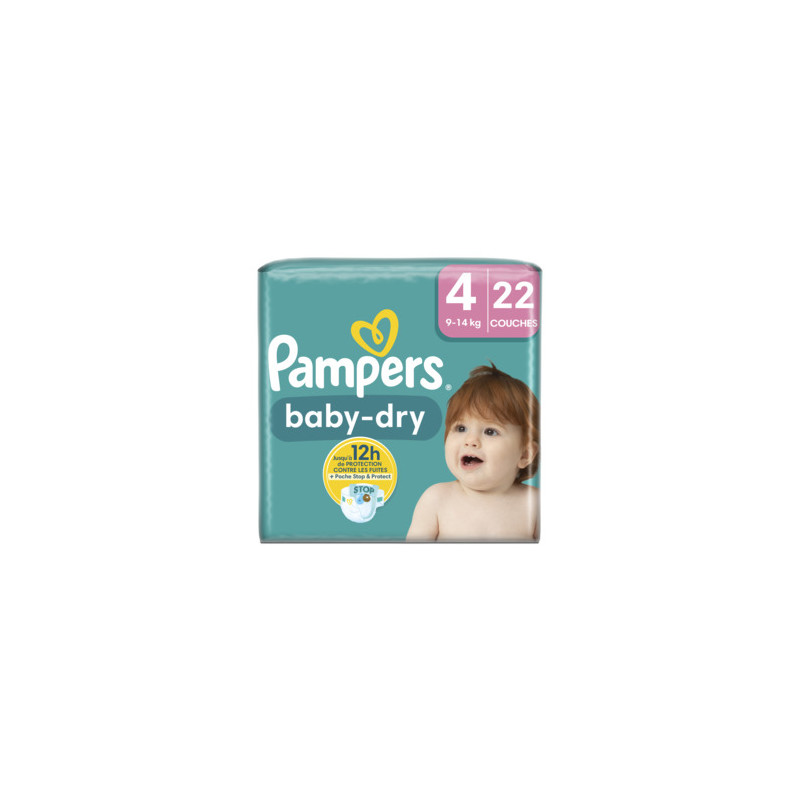 PAMPERS Baby Dry Couches T4 9 à 14kg - x22