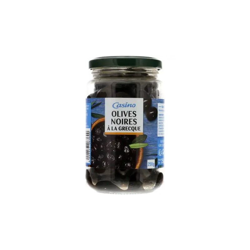 CASINO Olives noires à la grecque - 250g