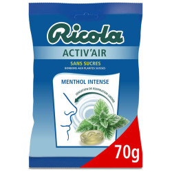 RICOLA Activ'Air Bonbons aux Plantes Sans Sucres Menthol - 70g