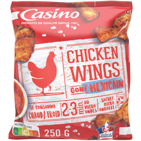 Chicken wings - Manchons de poulet marinés et rôtis- Goût mexicain 250g CASINO