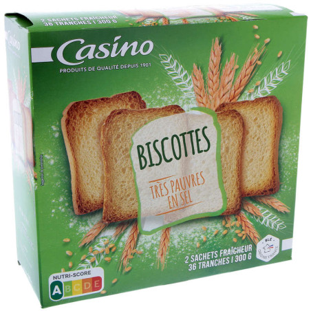 Biscottes sans sel 36 tranches - 300g