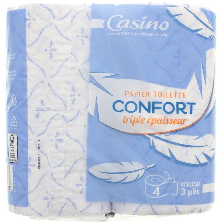 Papier toilette Triple Epaisseur blanc/bleu