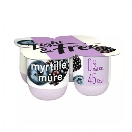 Yaourt mures myrtilles Light & Free - 4x125g